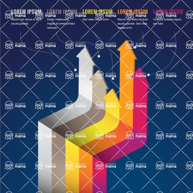 Infographic Templates Collection - Vector, Photoshop, PowerPoint, Google Slides - Growth 3D Infographic Template with Arrows